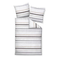 BETTWÄSCHE Makosatin 135/200 cm  - Beige/Weiß, Design, Textil (135/200cm) - Janine