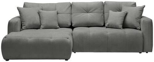 ECKSOFA in Chenille Dunkelgrau  - Dunkelgrau/Schwarz, Modern, Kunststoff/Textil (172/276cm) - Hom`in