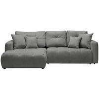 ECKSOFA Dunkelgrau Chenille  - Dunkelgrau/Schwarz, MODERN, Kunststoff/Textil (172/276cm) - Hom`in
