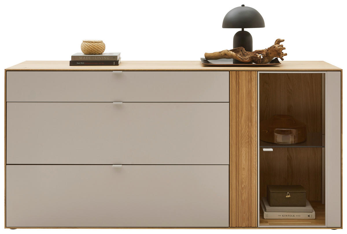 SIDEBOARD 181,9/87,9/45,2 cm  - Kaschmir/Wildeiche, Design, Glas/Holz (181,9/87,9/45,2cm) - Dieter Knoll