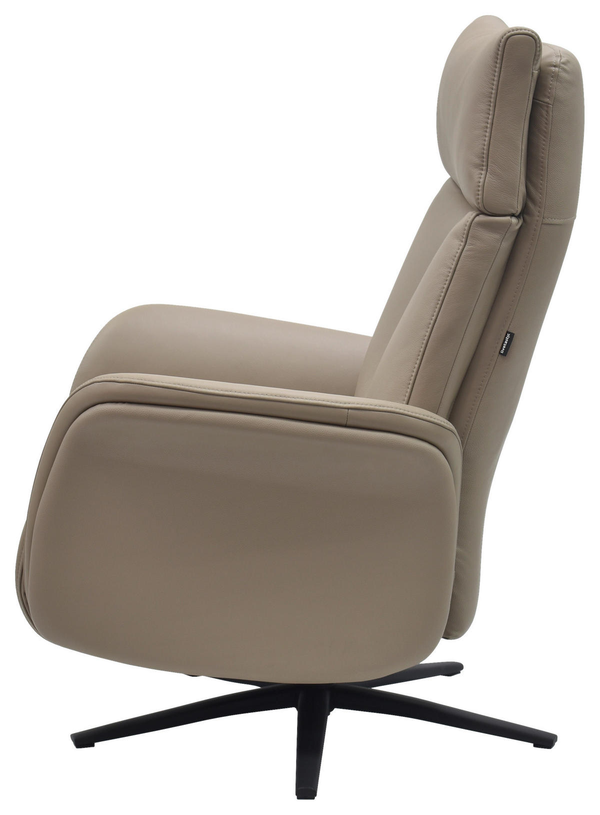 RELAXSESSEL Echtleder    - Schwarz/Grau, Design, Leder/Holz (75/109/84/148/84cm) - Livetastic