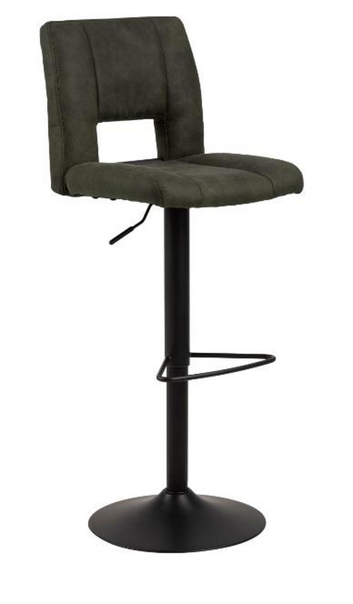 BARSKA STOLICA  maslinasto zelena  metal, tekstil      - maslinasto zelena/crna, Moderno, metal/tekstil (41,5/94-115/52cm) - Carryhome