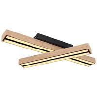 LED-DECKENLEUCHTE 51,5/36,5/11 cm   - Opal/Schwarz, Basics, Kunststoff/Metall (51,5/36,5/11cm) - Globo