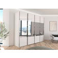 SCHWEBETÜRENSCHRANK  in Weiß  - Chromfarben/Weiß, Design, Glas/Holzwerkstoff (271/235/68cm) - Novel