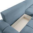 ECKSOFA in Flachgewebe Blau  - Blau/Schwarz, KONVENTIONELL, Kunststoff/Textil (256/157cm) - Carryhome