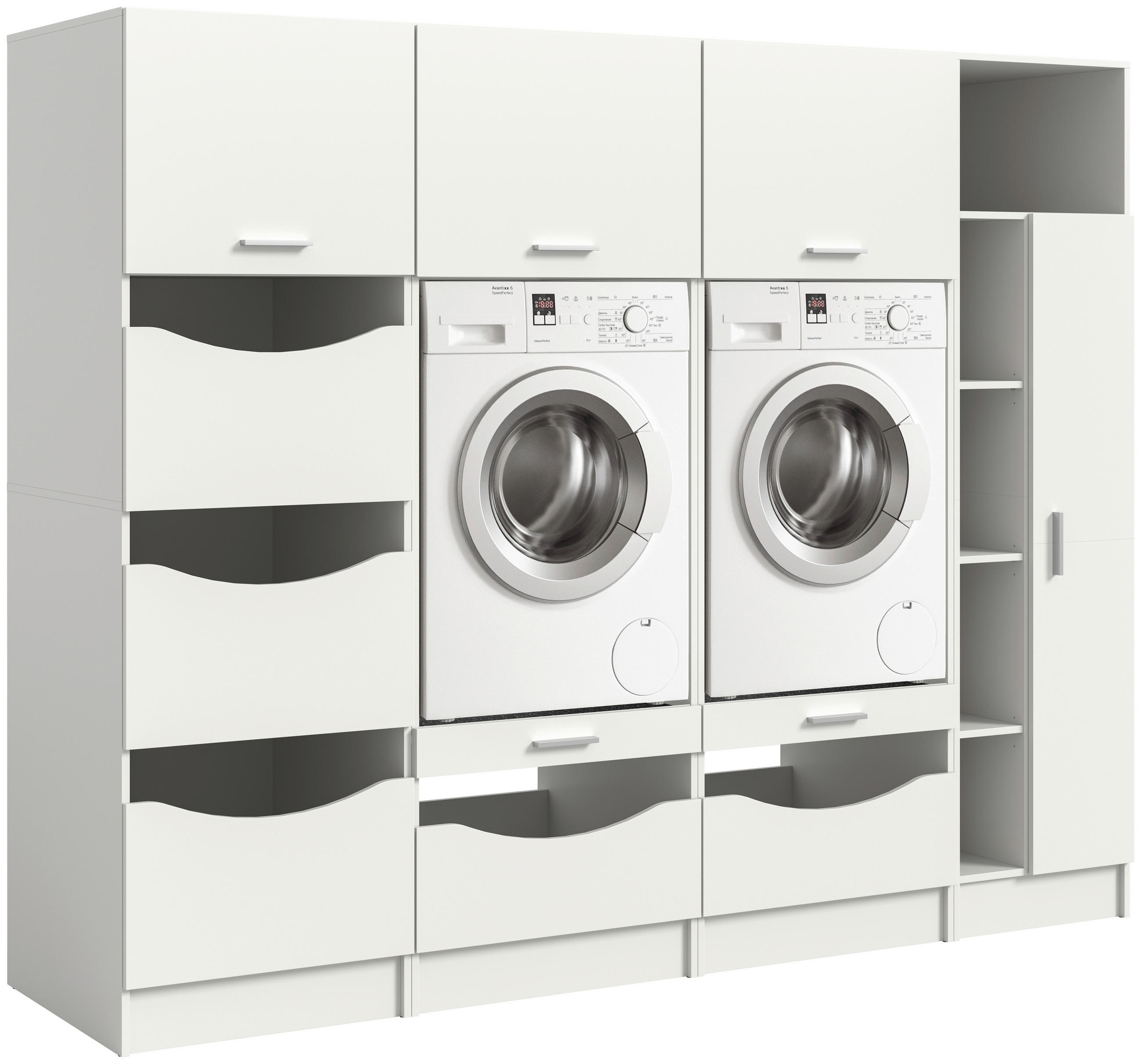 HAUSWIRTSCHAFTSRAUM 233/195/68 cm Weiss  - Weiss, Basics, Holzwerkstoff (233/195/68cm) - MID.YOU