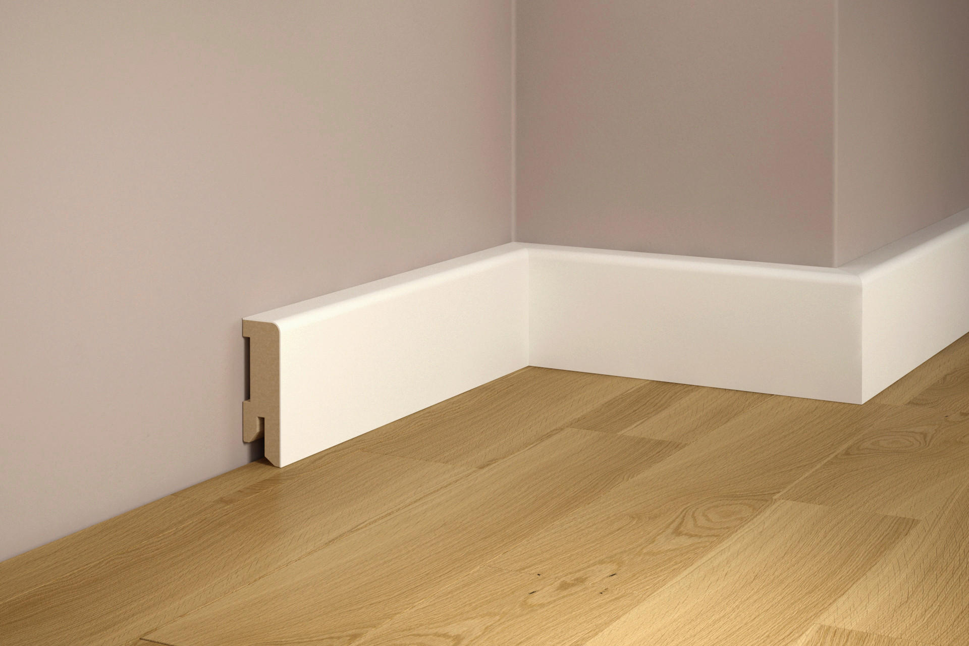 SOCKELLEISTE, Weiss  RAL 9016  - Basics, Holzwerkstoff (240/5/1,6cm) - Tilo