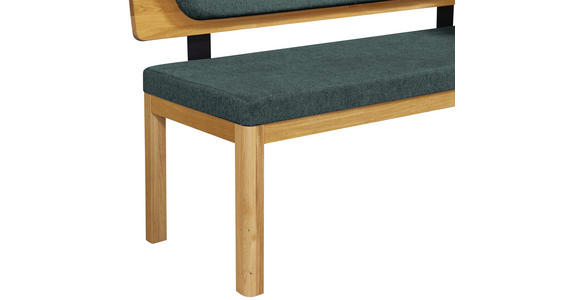 ECKBANK 208/171 cm Webstoff Türkis, Eichefarben Eiche vollmassiv   - Türkis/Eichefarben, KONVENTIONELL, Holz/Textil (208/171cm) - Linea Natura