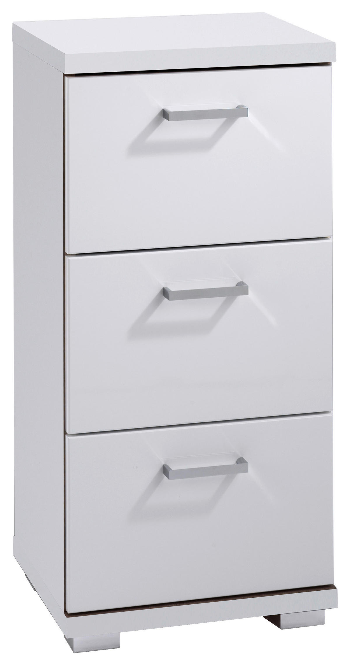 UNTERSCHRANK 35,5/74/31,5 cm   - Chromfarben/Weiß Hochglanz, MODERN, Holzwerkstoff/Kunststoff (35,5/74/31,5cm) - MID.YOU