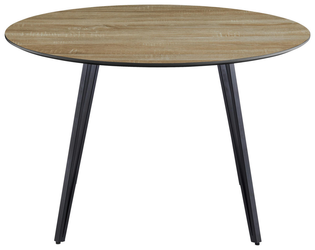JEDILNA MIZA, barve hrasta  - črna/barve hrasta, Trendi, kovina/leseni material (120/75/120cm) - Livetastic