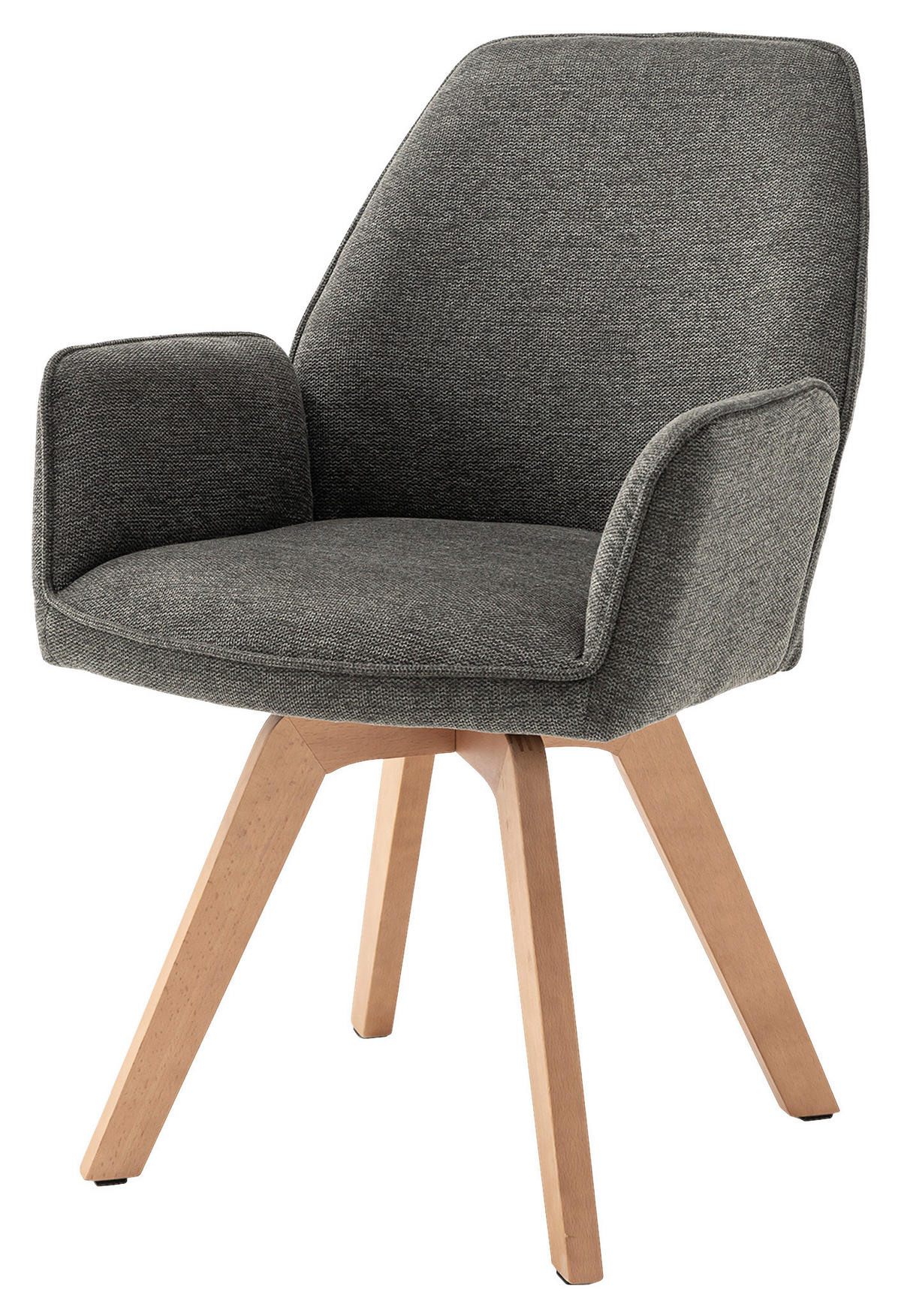 STUHL-SET Webstoff Anthrazit, Buchefarben Buche  - Anthrazit/Buchefarben, MODERN, Holz/Textil (57/89/61cm) - MID.YOU