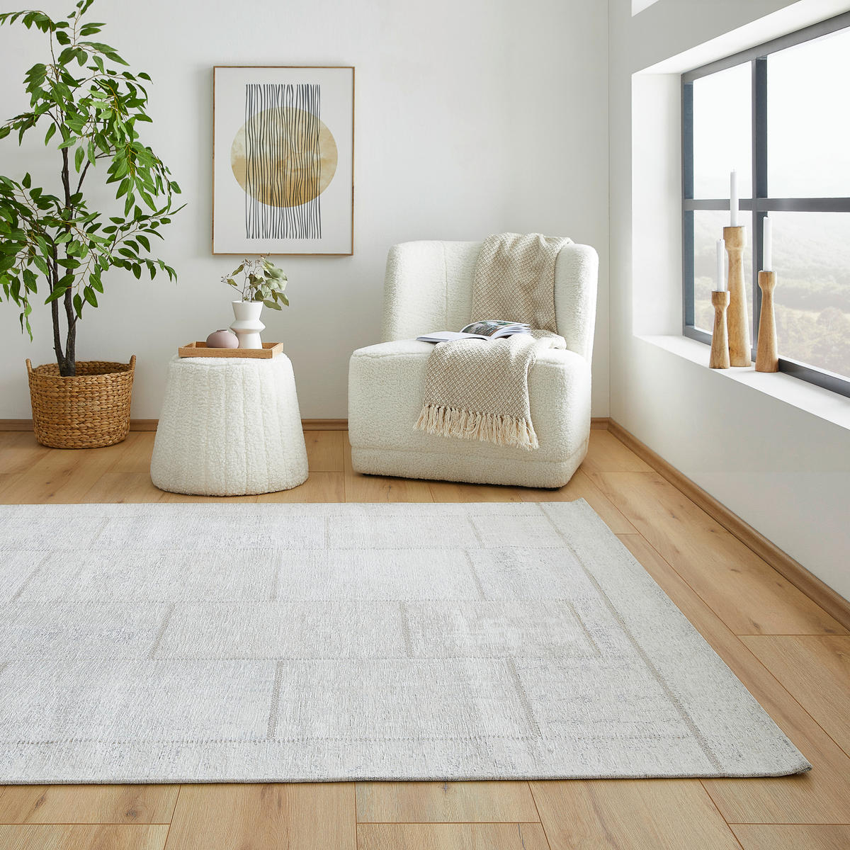 FLACHWEBETEPPICH 80/150 cm Weiß  - Weiß, Trend, Textil (80/150cm) - Novel