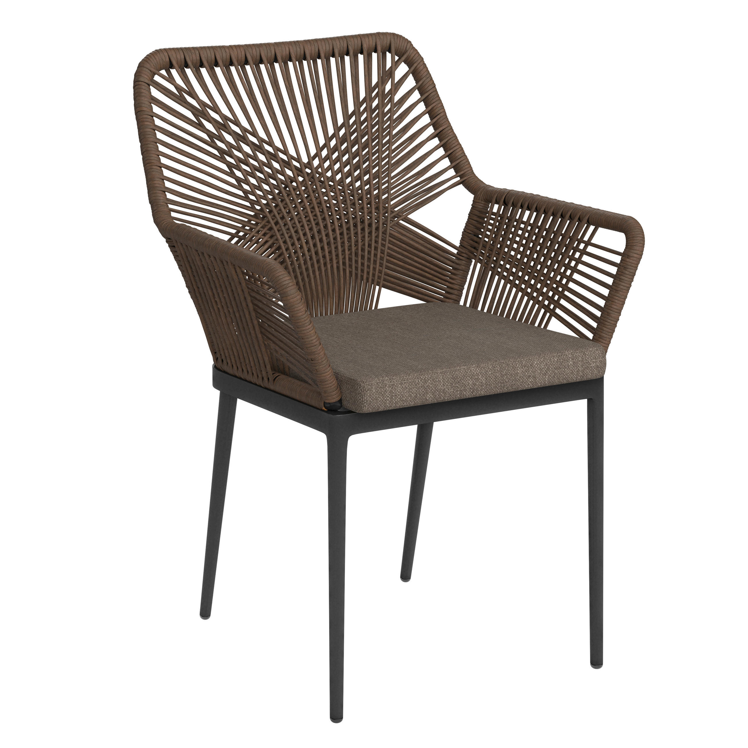 GARTENSESSEL Metall, Kunststoff, Textil Anthrazit, Braun, Grau  - Anthrazit/Braun, Lifestyle, Kunststoff/Textil (62/87/64cm) - Ambia Garden