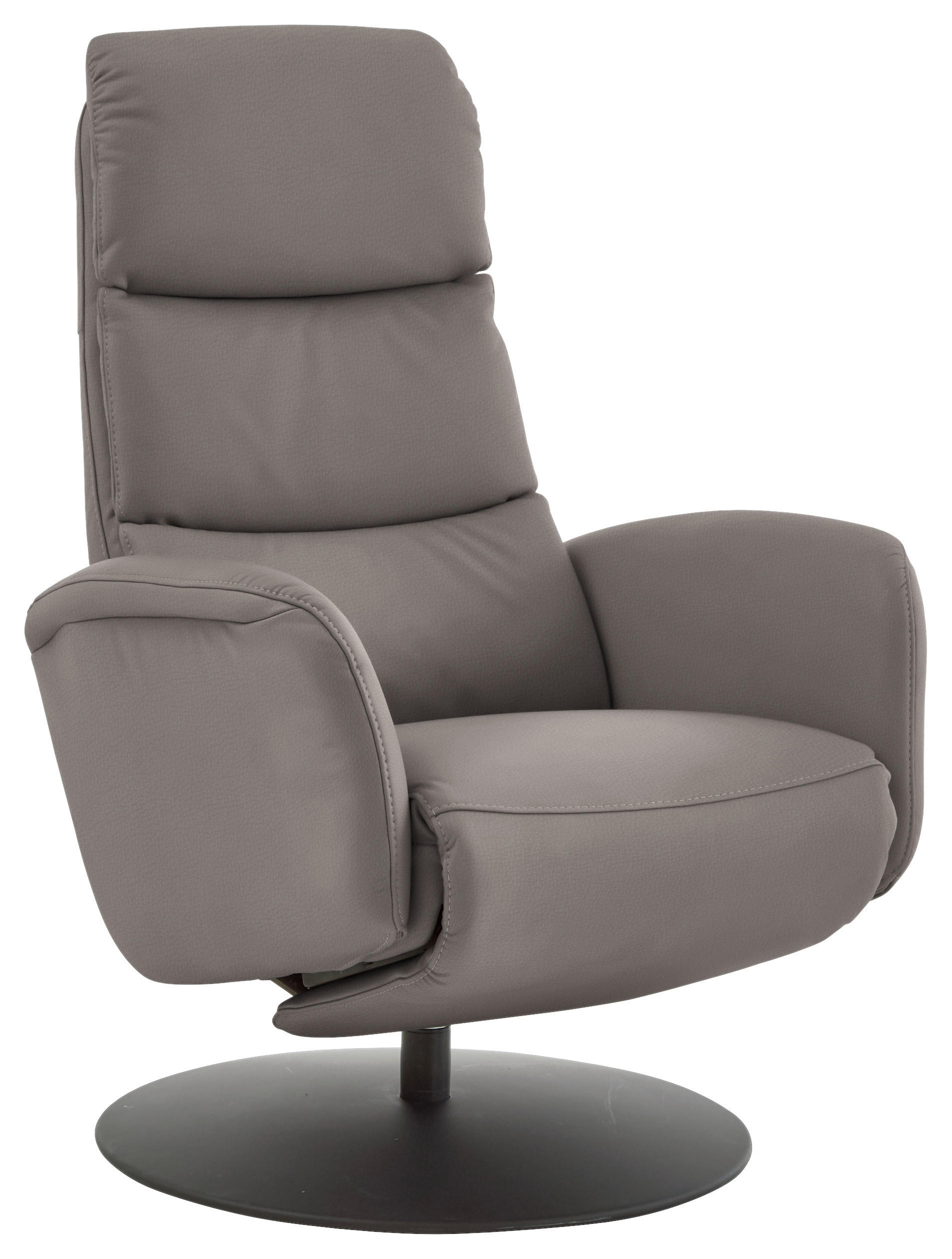 RELAXSESSEL in Leder Hellgrau  - Hellgrau/Schwarz, Design, Leder/Metall (76/108/86cm) - Dieter Knoll