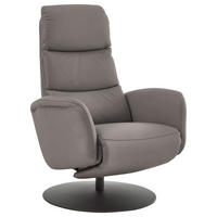 RELAXSESSEL in Leder Hellgrau  - Hellgrau/Schwarz, Design, Leder/Metall (76/108/86cm) - Dieter Knoll