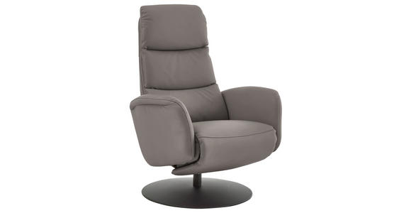 RELAXSESSEL in Leder Hellgrau  - Hellgrau/Schwarz, Design, Leder/Metall (76/108/86cm) - Dieter Knoll