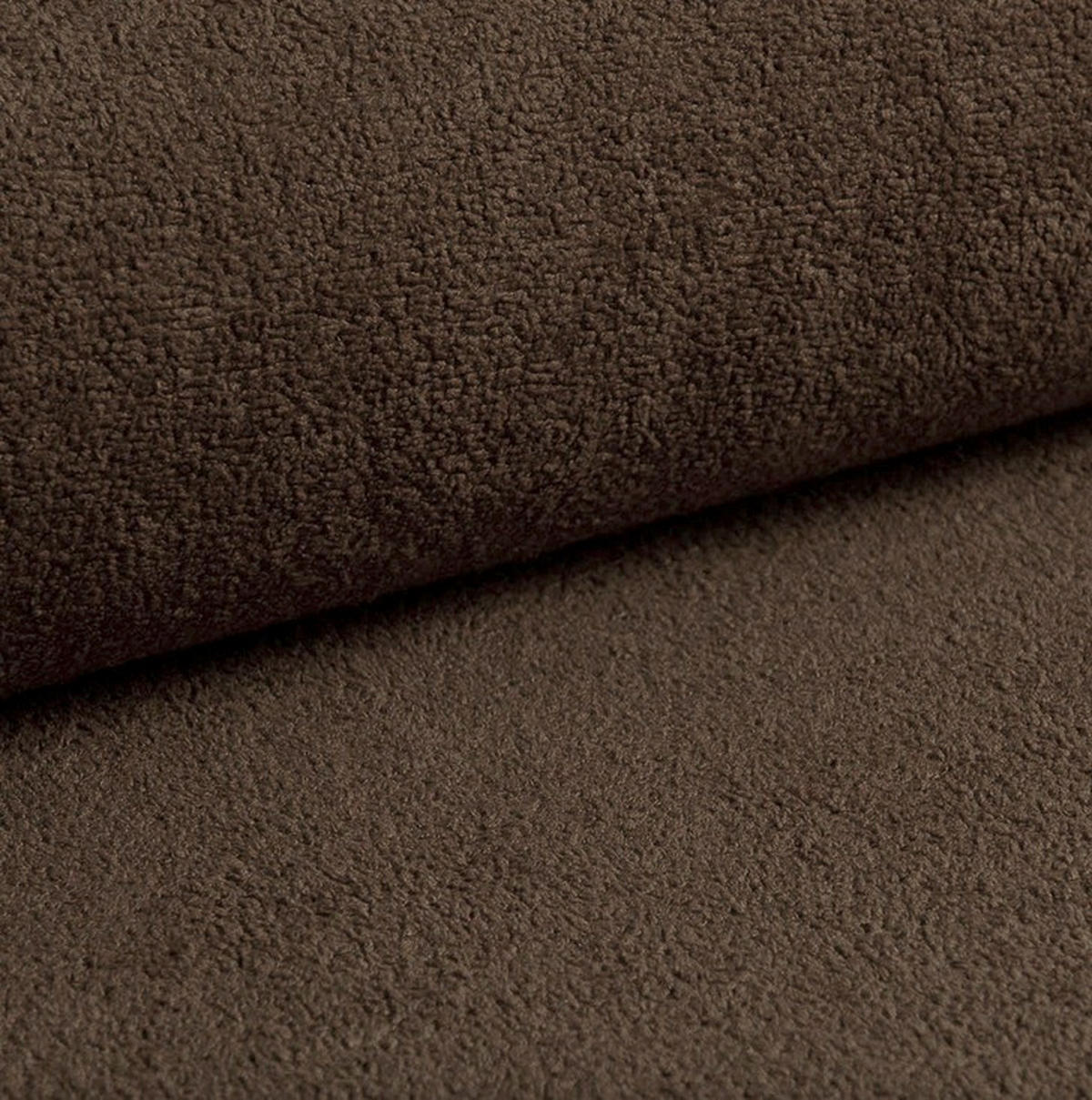RÉCAMIERE HEVIA in Bouclé Braun  inkl.  - Schwarz/Braun, Design, Kunststoff/Textil (235/97/98cm) - MID.YOU
