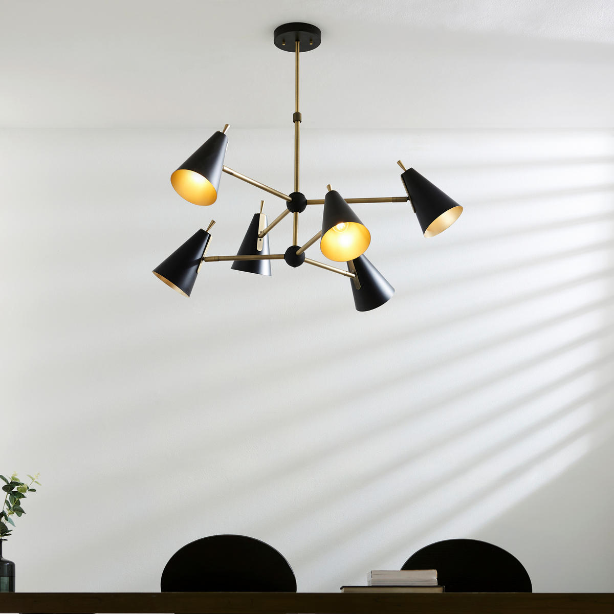 DECKENLEUCHTE Endon Everett 96/76 cm   - Messingfarben/Schwarz, Design, Metall (96/76cm) - ENDON