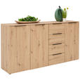 SIDEBOARD  181.5/92.9/42 cm 4 Schublade(n)  - Eichefarben/Schwarz, KONVENTIONELL, Holzwerkstoff/Metall (181.5/92.9/42cm) - Xora
