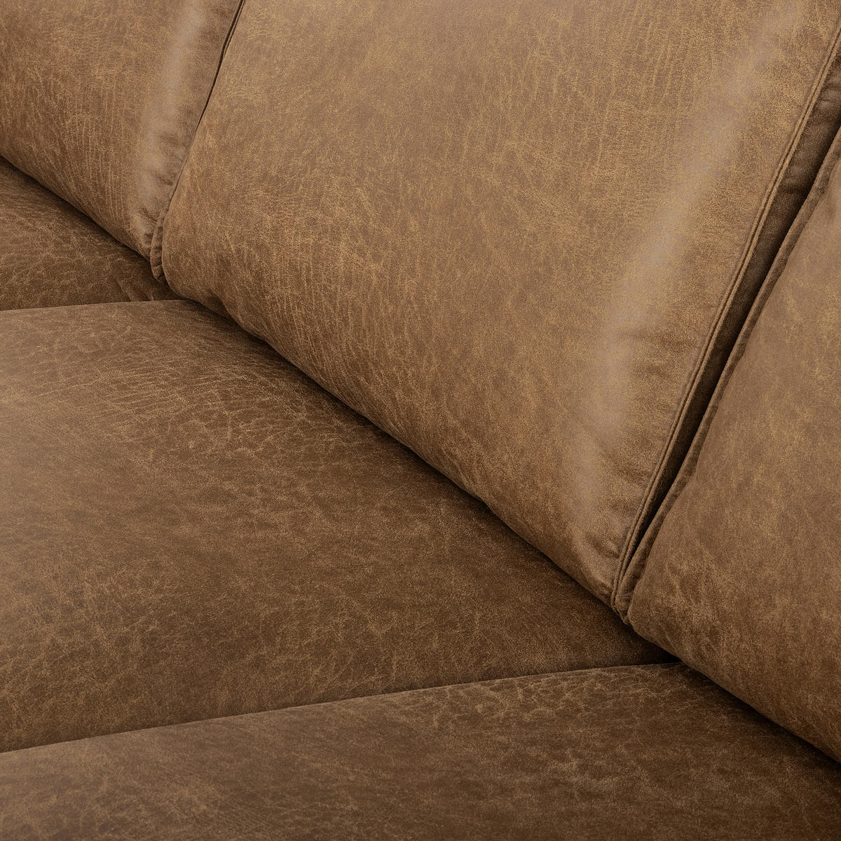 ECKSOFA Braun Echtleder Lederlook Bettkasten, Schlaffunktion, Rücken echt  - Schwarz/Braun, Design, Leder/Textil (166/238cm) - Livetastic
