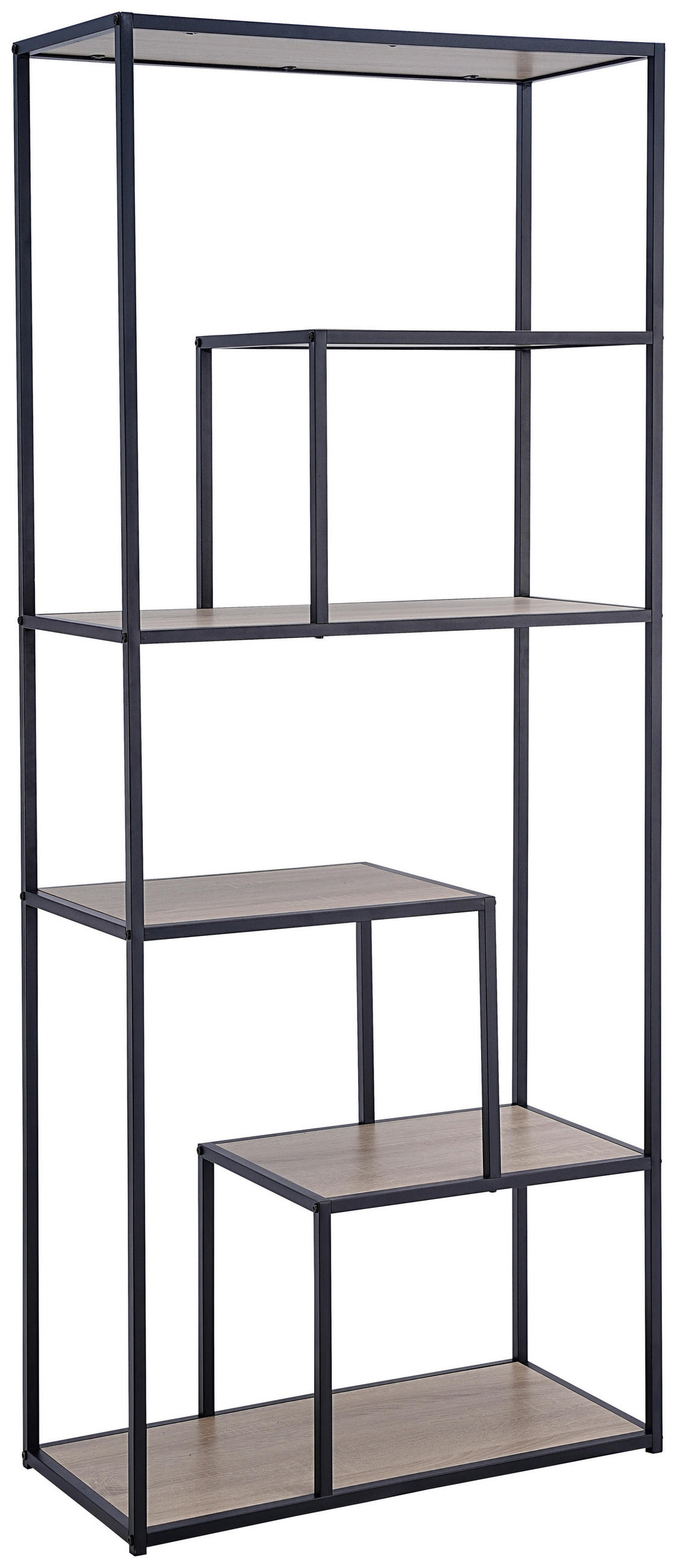 REGAL Naturfarben, Schwarz  - Schwarz/Naturfarben, Basics, Holzwerkstoff/Metall (70/170/33cm) - Xora