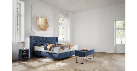 BOXSPRINGBETT 200/200 cm  in Blau  - Blau/Schwarz, KONVENTIONELL, Holz/Holzwerkstoff (200/200cm) - Dieter Knoll