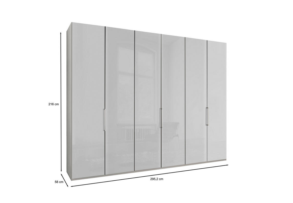 FALTTÜRENSCHRANK in Weiss  - Chromfarben/Weiss, Konventionell, Glas/Holzwerkstoff (300/216/58cm) - Dieter Knoll