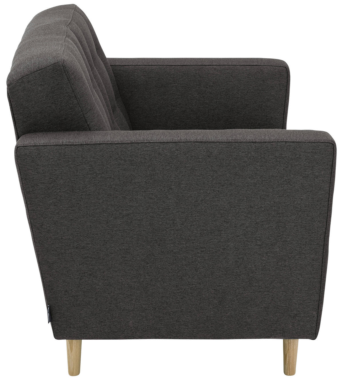 2-SITZER-SOFA in Flachgewebe Anthrazit  - Eschefarben/Anthrazit, MODERN, Holz/Textil (128/81/83cm) - Max Winzer