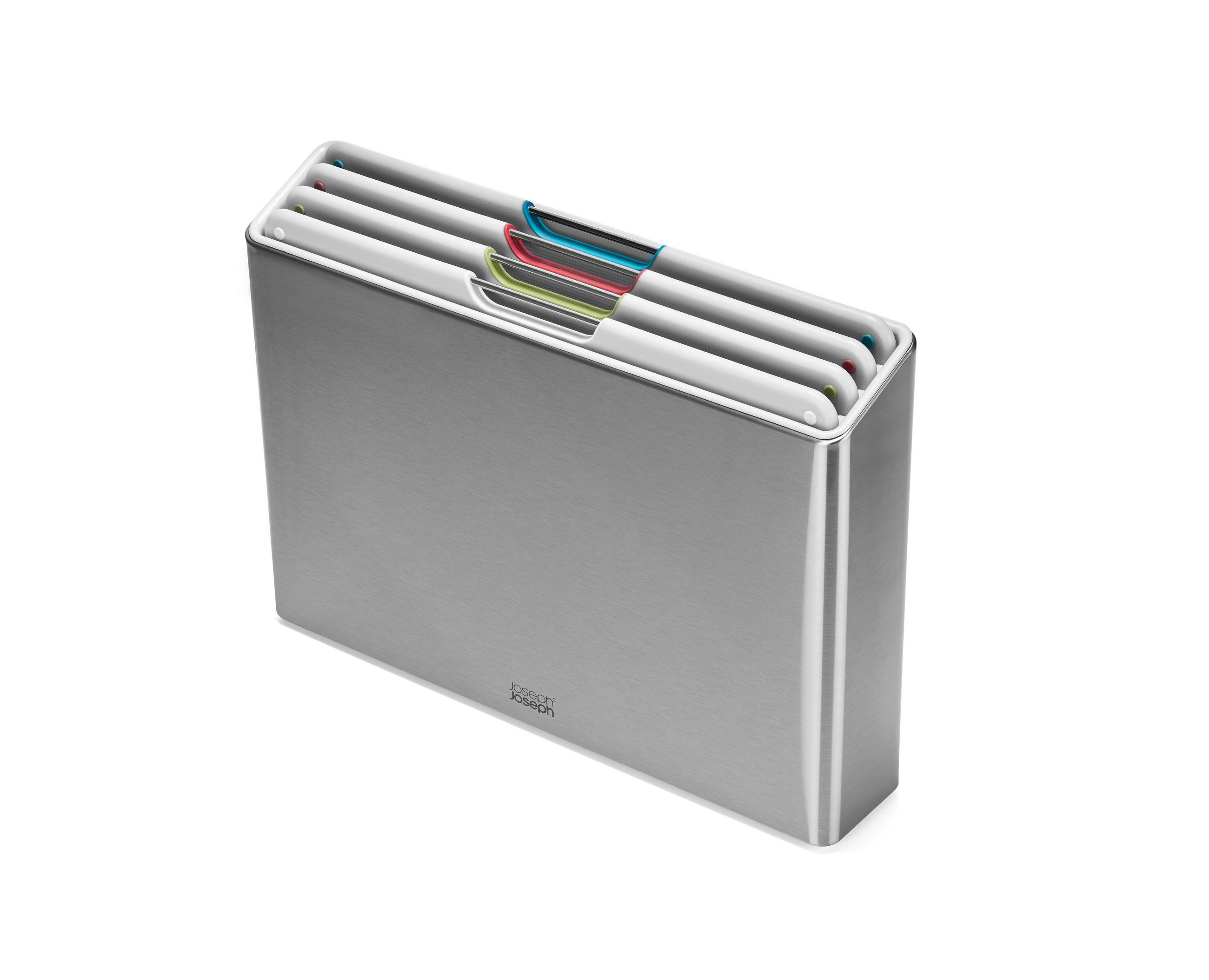 SCHNEIDEBRETT-SET Metall, Kunststoff Folio™  - Grau Hochglanz, Basics, Kunststoff/Metall (35,5/7,4/26,5cm) - Joseph Joseph