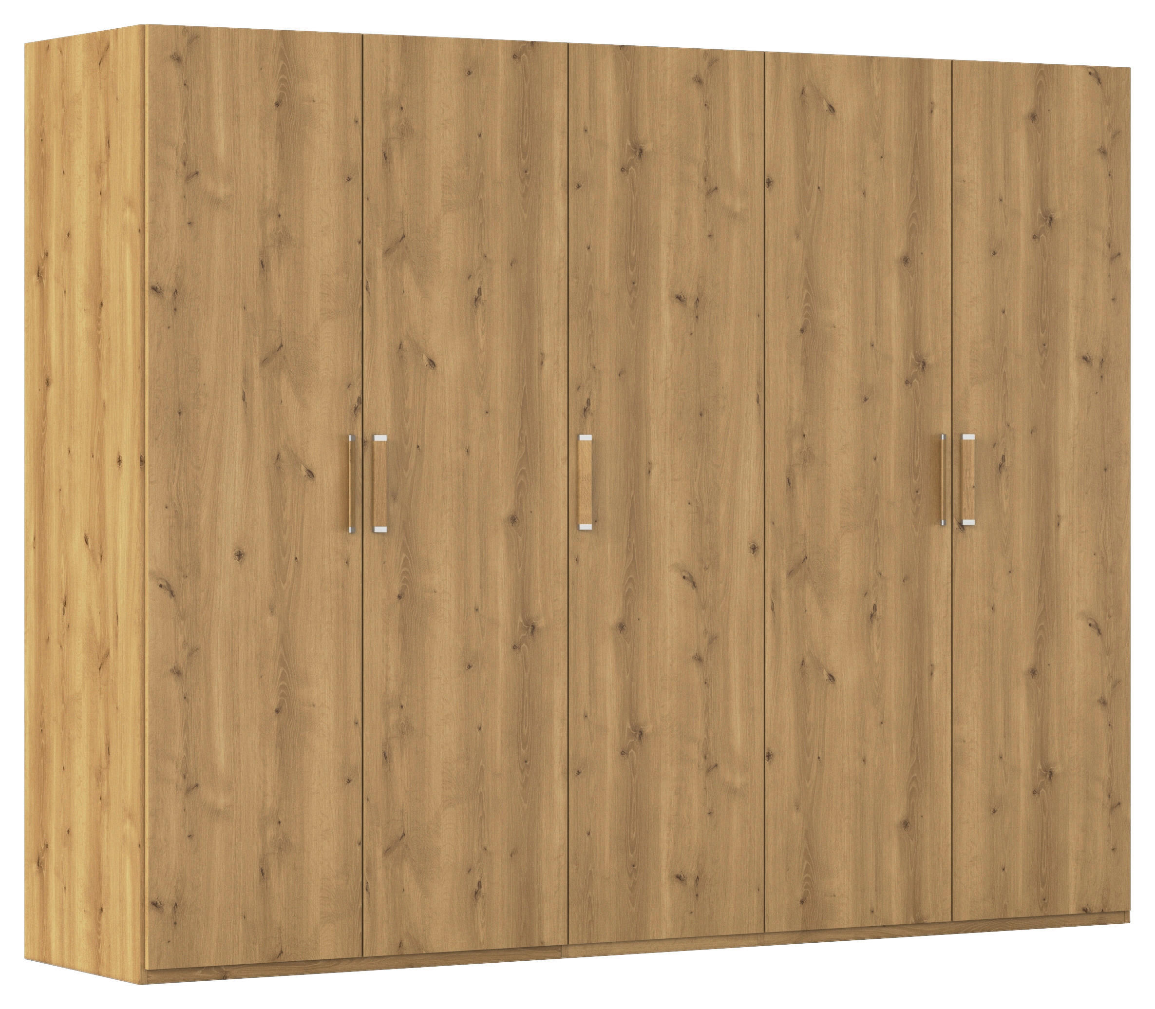 DREHTÜRENSCHRANK 251/197/60 cm 5-türig Eichefarben  - Eichefarben/Silberfarben, Design, Holzwerkstoff/Kunststoff (251/197/60cm) - Novel