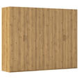 DREHTÜRENSCHRANK 251/197/60 cm 5-türig Eichefarben  - Eichefarben/Silberfarben, Design, Holzwerkstoff/Kunststoff (251/197/60cm) - Novel