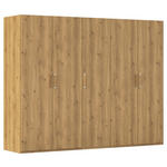 DREHTÜRENSCHRANK 251/197/60 cm 5-türig Eichefarben  - Eichefarben/Silberfarben, Design, Holzwerkstoff/Kunststoff (251/197/60cm) - Novel