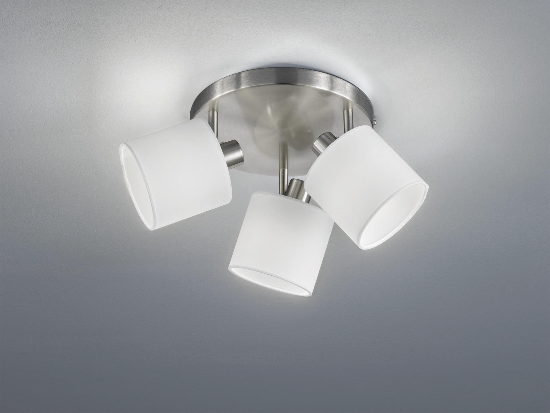 SPOTLIGHT TOMMY 25/19 cm - vit/nickelfärgad, Basics, metall/textil (25/19cm)