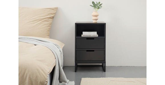 NACHTSCHRANK 47,6/74/40 cm - Anthrazit/Schwarz, Design, Holzwerkstoff/Metall (47,6/74/40cm) - Novel