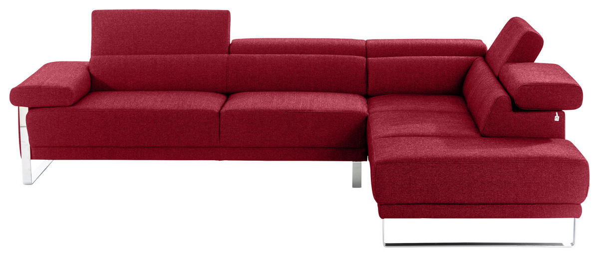 ECKSOFA Hellgrau Flachgewebe  - Hellgrau/Schwarz, Design, Textil/Metall (238/290cm) - Pure Home Lifestyle