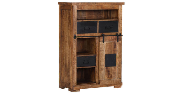 HIGHBOARD  in 90/130/45 cm  - Schwarz/Naturfarben, LIFESTYLE, Holz/Metall (90/130/45cm) - Landscape