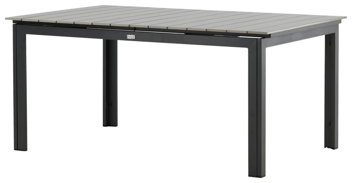 GARTENTISCH 160/100/75 cm Metall rechteckig  - Schwarz/Grau, KONVENTIONELL, Metall (160/100/75cm) - Gardenson