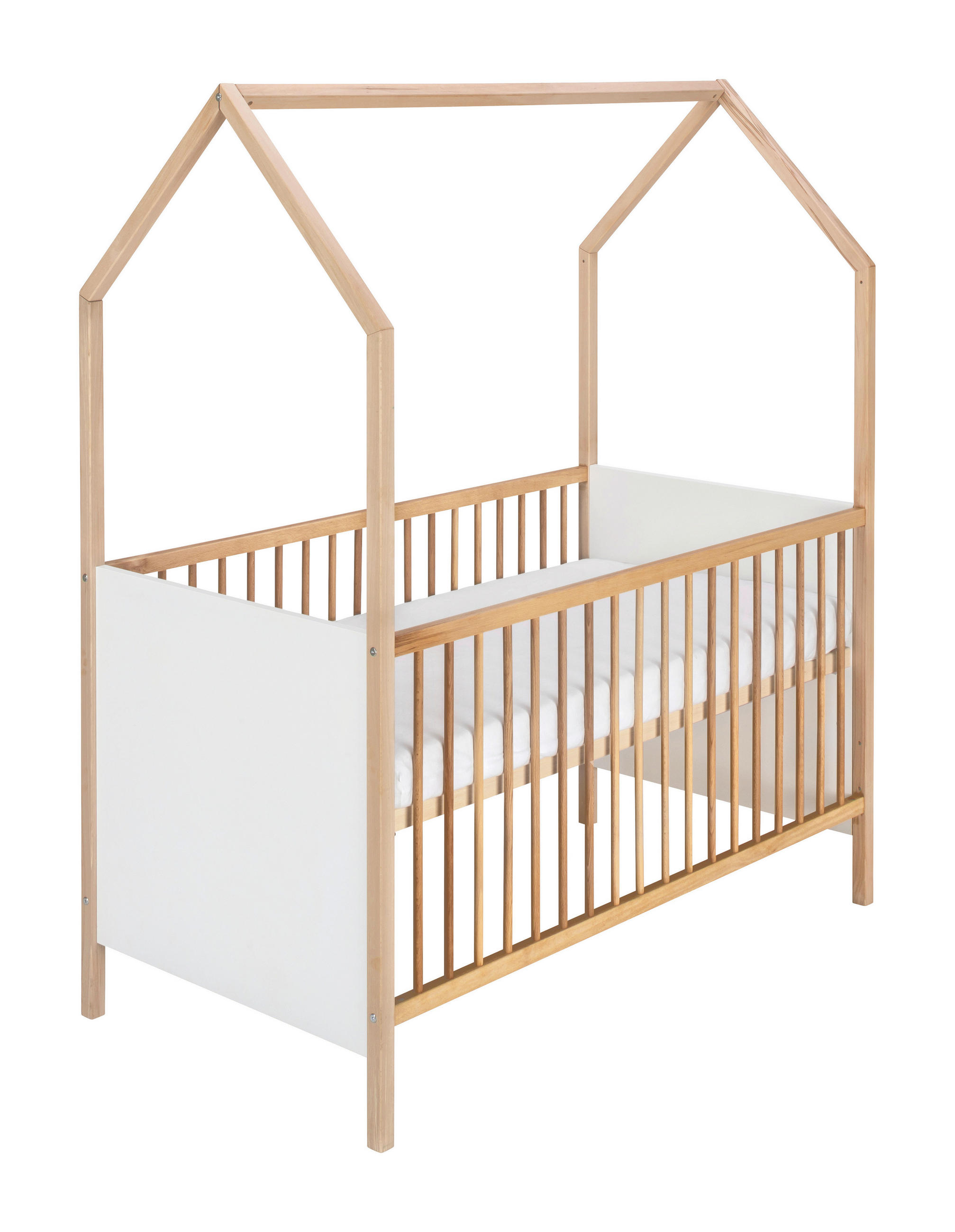 GITTERBETT Venice 144/77/173 cm  - Buchefarben/Weiß, Basics, Holz/Holzwerkstoff (144/77/173cm) - Schardt