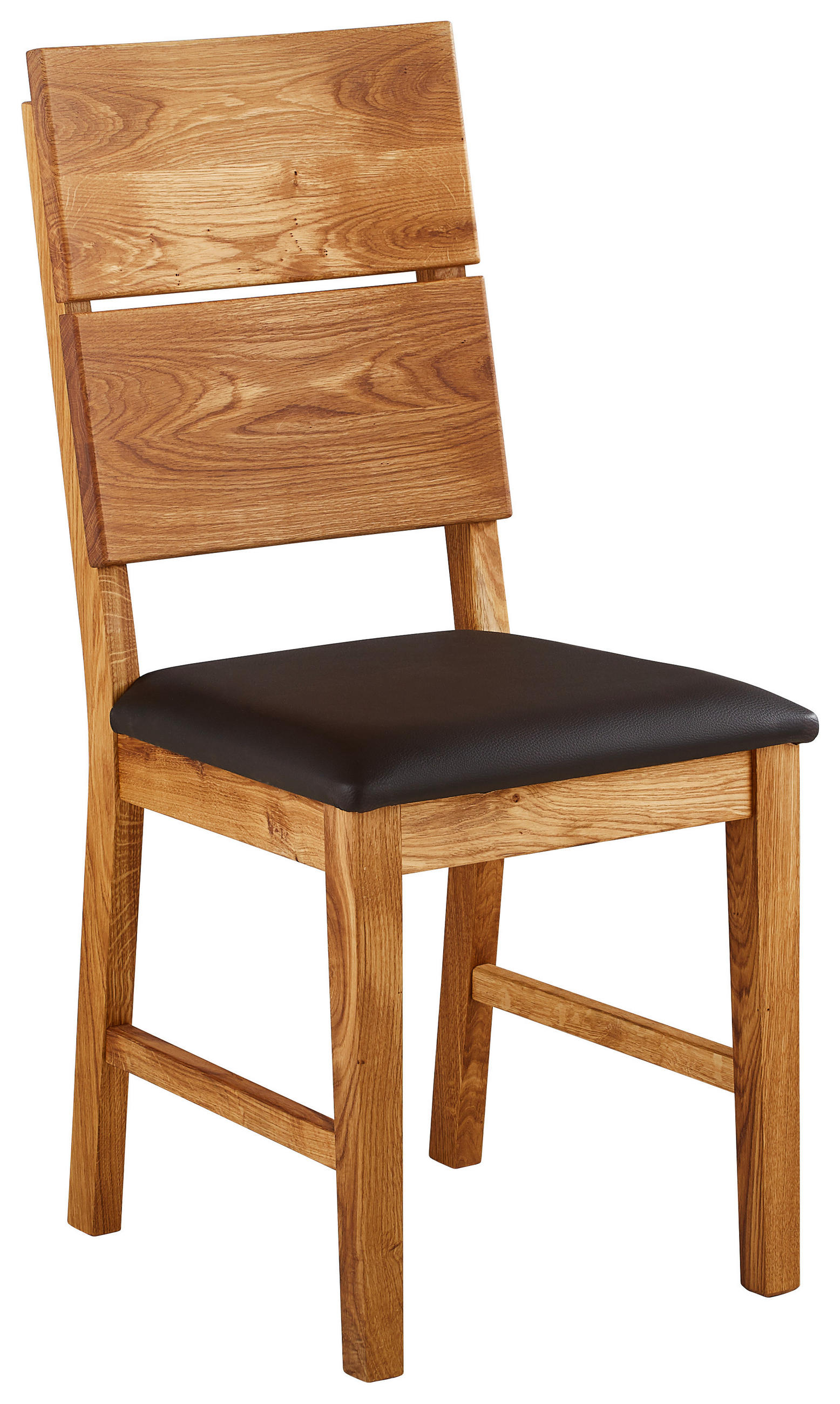 STOLICA  boje hrasta, tamno smeđa  drvo, tekstil      - tamno smeđa/boje hrasta, Konvencionalno, drvo/tekstil (43/94,5/50cm) - Linea Natura