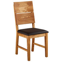 STOLICA  boje hrasta, tamno smeđa  drvo, tekstil      - tamno smeđa/boje hrasta, Konvencionalno, drvo/tekstil (43/94,5/50cm) - Linea Natura