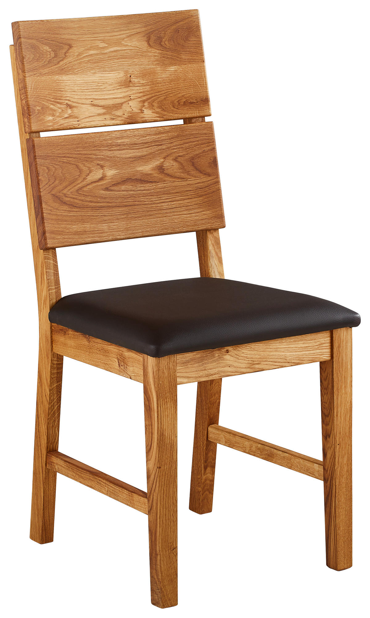 STOLICA  boje hrasta, tamno smeđa  drvo, tekstil      - tamno smeđa/boje hrasta, Konvencionalno, drvo/tekstil (43/94,5/50cm) - Linea Natura