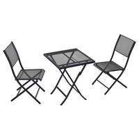 BALKONSET  3-teilig  - Graphitfarben, MODERN, Metall - Gardenson