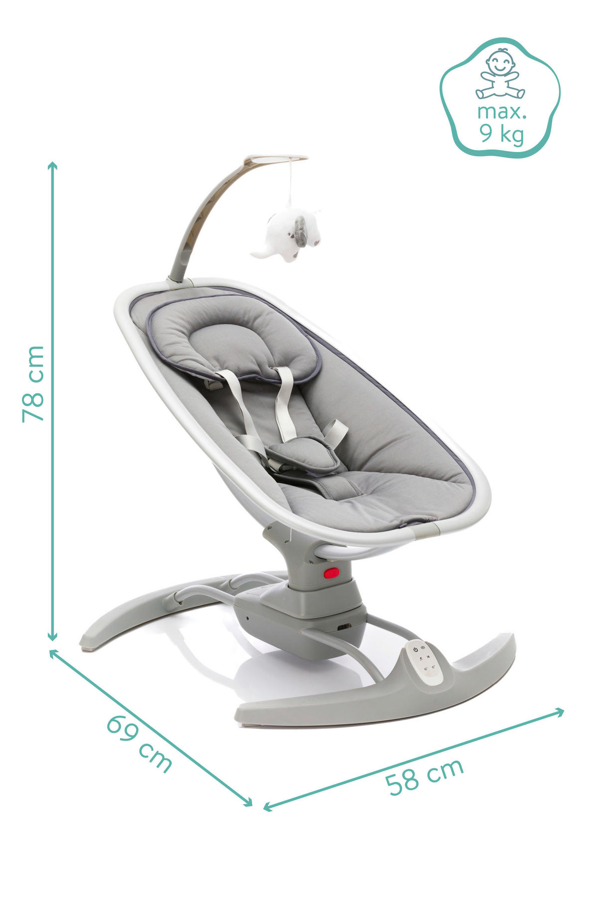 SCHAUKELWIPPE Grau   - Grau, Basics, Kunststoff/Metall - Jimmylee