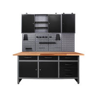 WERKBANKSET 160/205/60 cm  - Anthrazit/Grau, Basics, Holz/Metall (160/205/60cm)