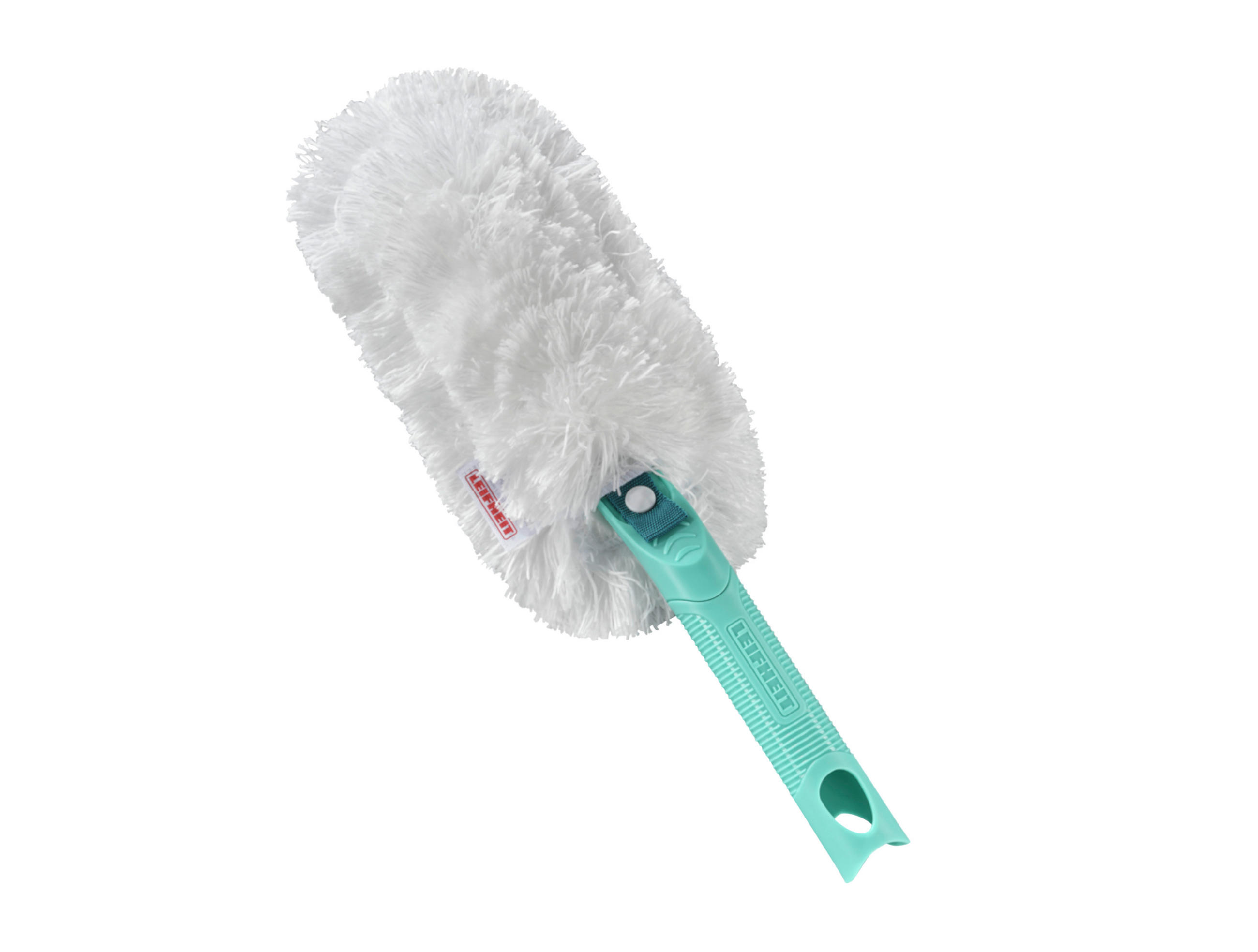 PRAŠKO - bijela/tirkizna, Basics, tekstil/plastika (38/12/3cm) - Leifheit