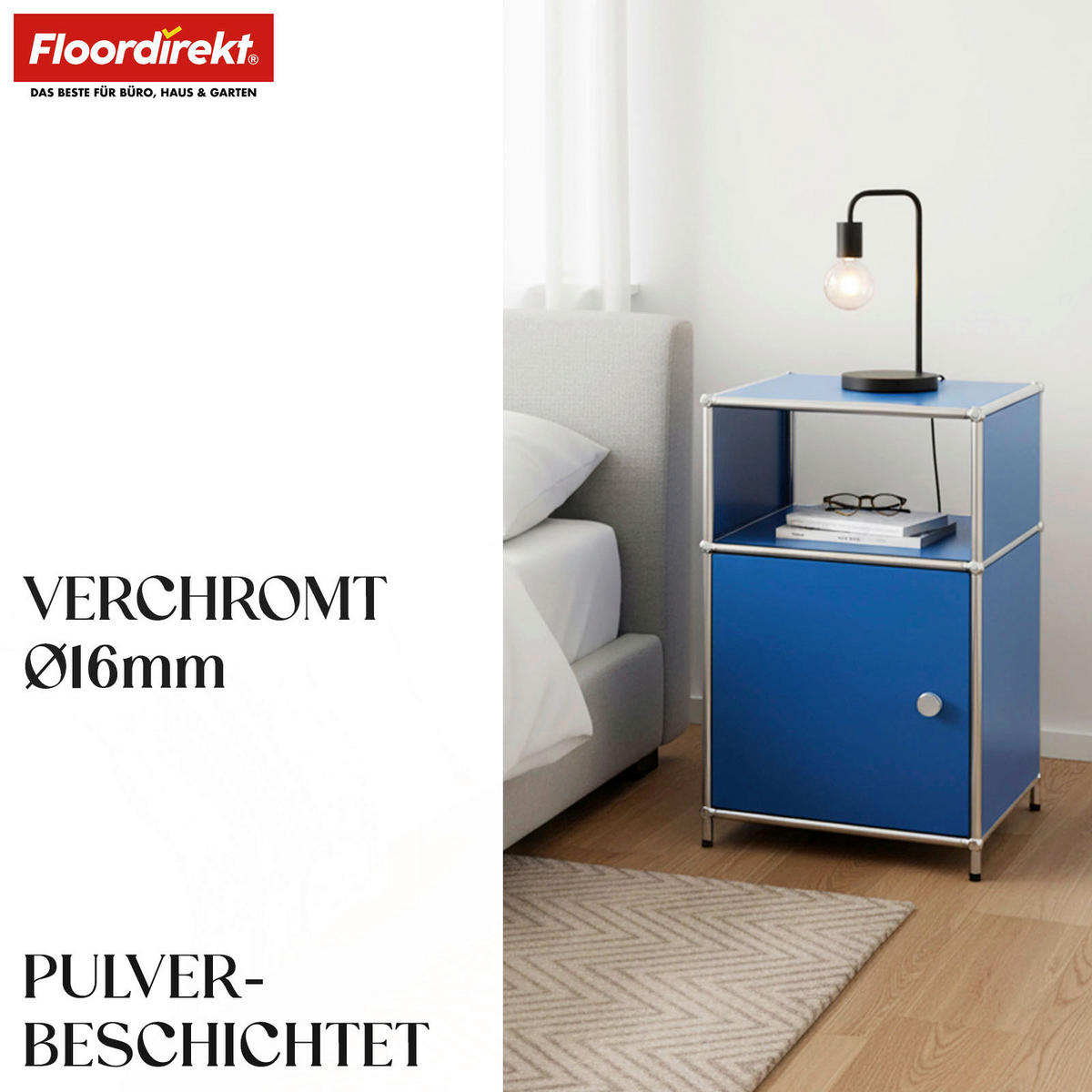 STANDREGAL Blau  - Blau, Basics, Metall (40/65/40cm) - Floordirekt