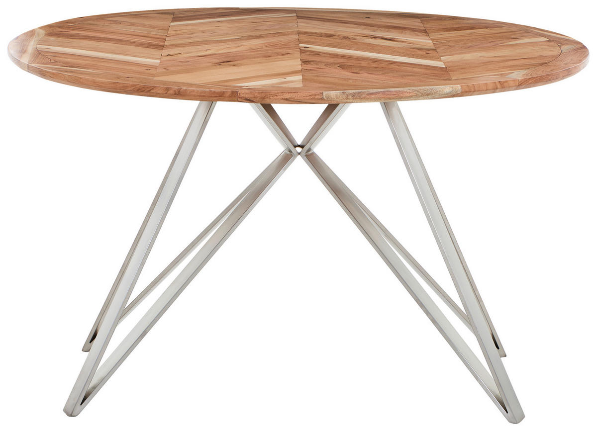 MATBORD i trä, metall 120/120/76 cm   - stålfärgad/akaciefärgad, Design, metall/trä (120/120/76cm) - Landscape