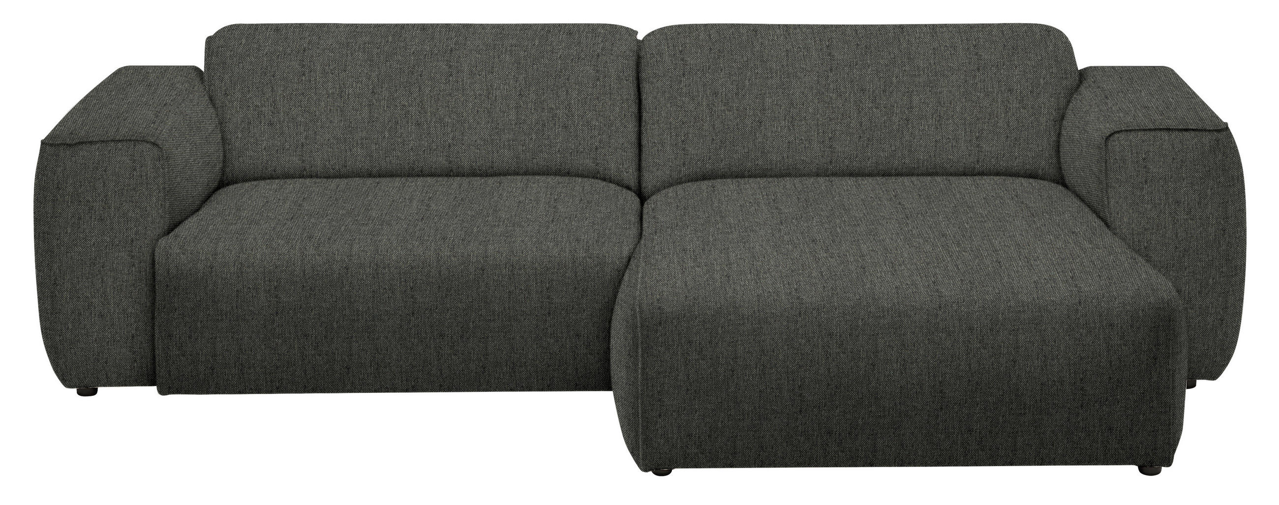 ECKSOFA in Webstoff Dunkelgrün  265/171 cm  - Dunkelgrün/Schwarz, Design, Kunststoff/Textil (265/171cm) - home24