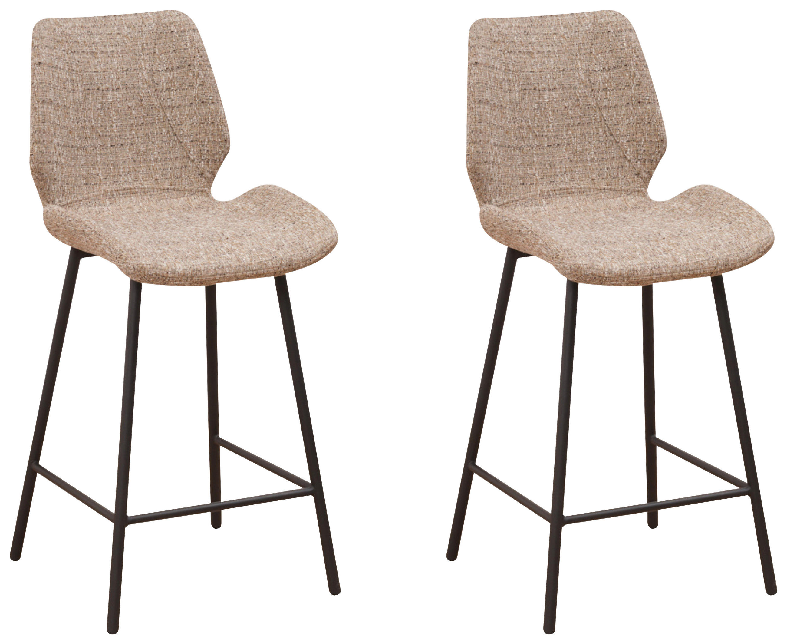 BARHOCKER-SET Chenille Beige  - Beige/Schwarz, MODERN, Textil/Metall (47/99/55cm) - MID.YOU