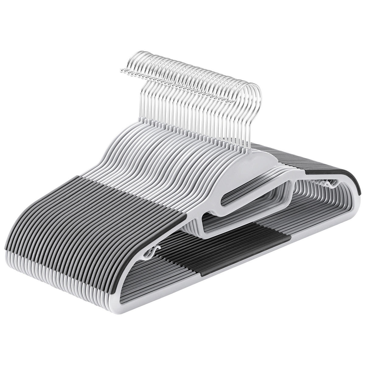 KLEIDERBÜGELSET 41,5 cm Metall, Kunststoff  - Grau, Basics, Kunststoff/Metall (41,5cm)